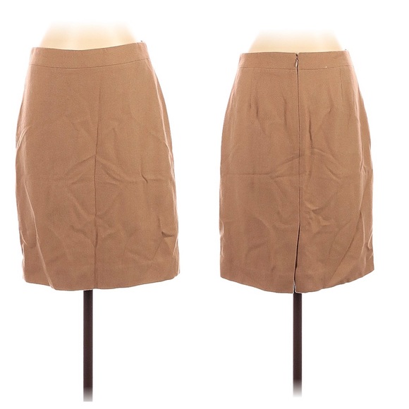 J Crew Tan Camel Wool Blend The Pencil Skirt 2 - Picture 9 of 9